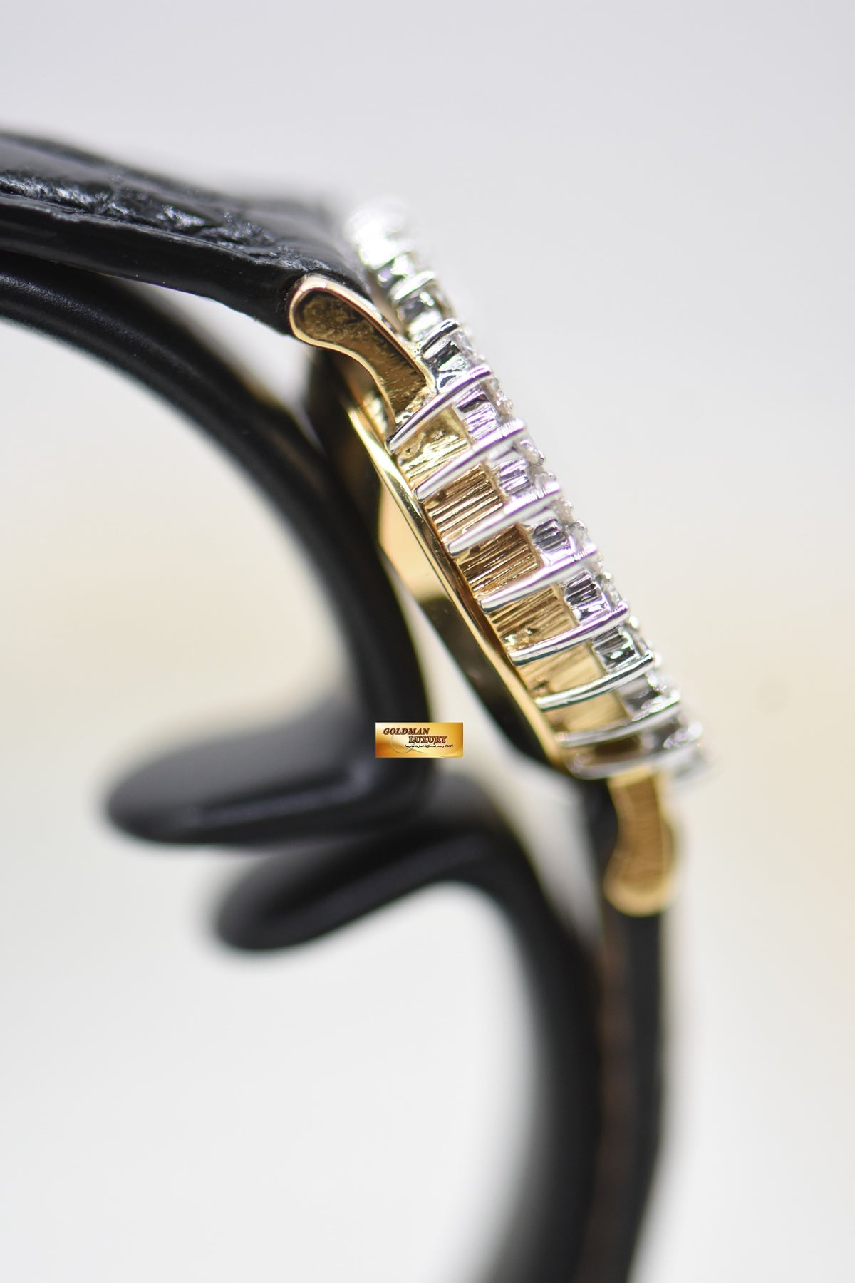 ROLEX ORCHID LADIES 27mm YELLOW GOLD CUSTOM DIAMOND BEZEL MANUAL (VINTAGE)