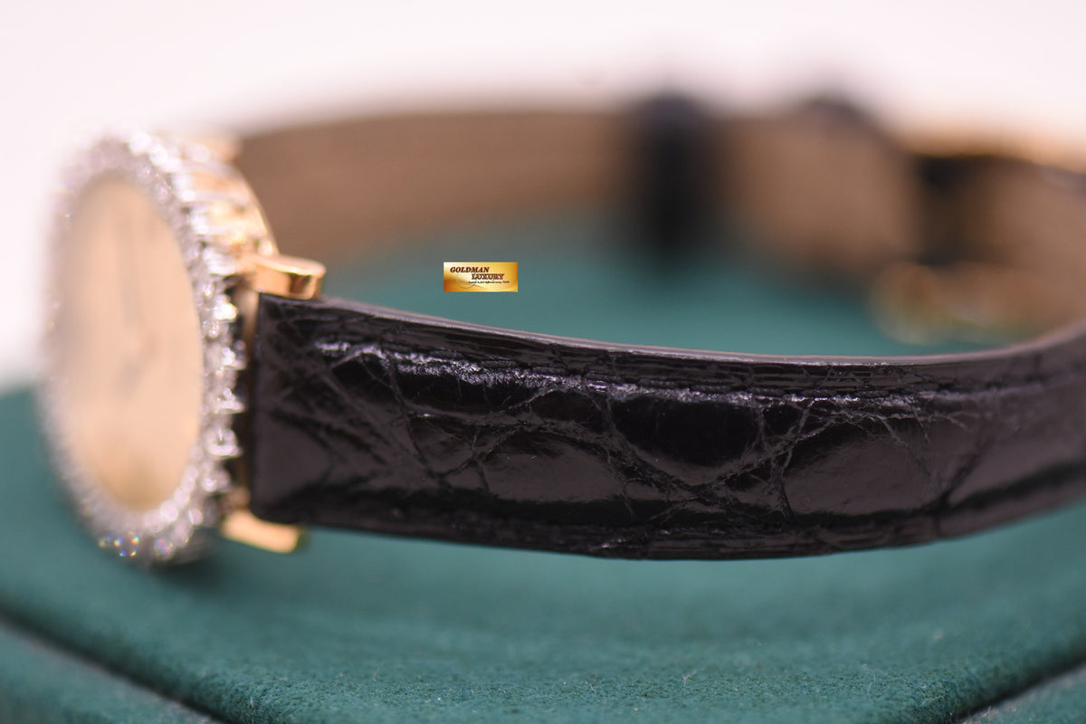 ROLEX ORCHID LADIES 27mm YELLOW GOLD CUSTOM DIAMOND BEZEL MANUAL (VINTAGE)