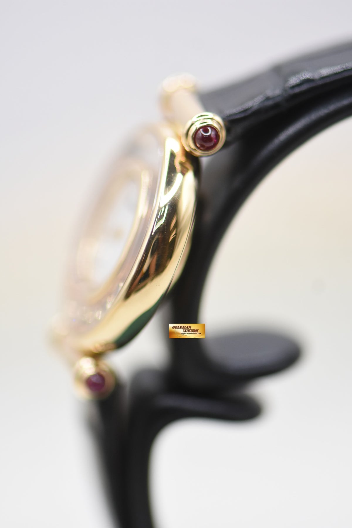 CHOPARD HAPPY DIAMOND LADIES 5 DIAMONDS 22mm YELLOW GOLD QUARTZ 4112 (MINT)