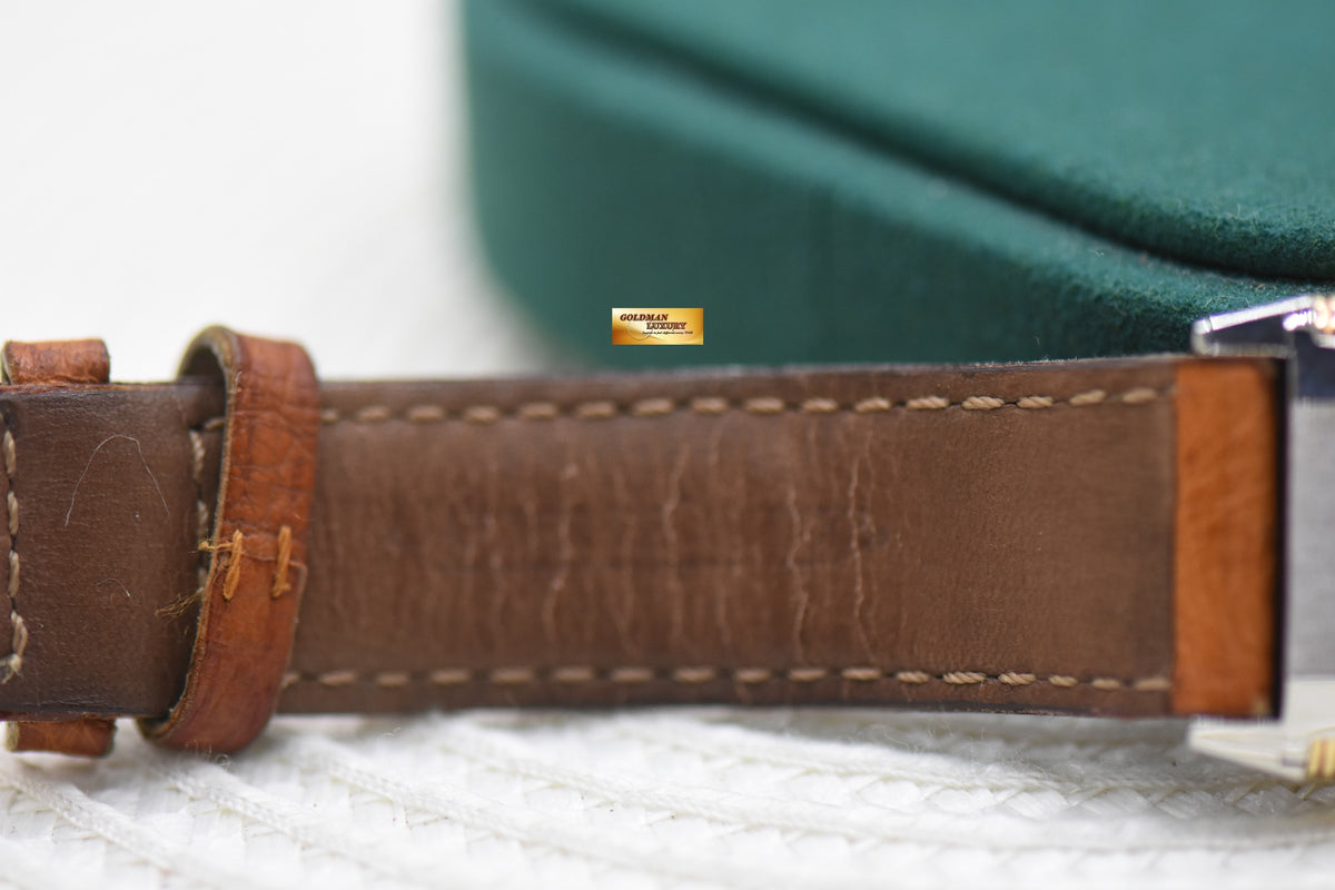 JLC REVERSO MEDIUM 23mm HALF GOLD IN LEATHER STRAP QUARTZ 250.5.11 (MINT)
