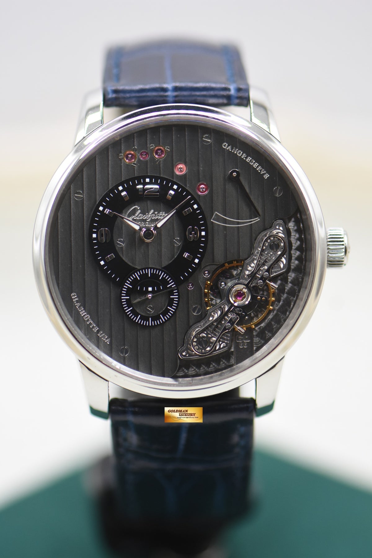 GLASHUTTE ORIGINAL GANGRESERVE PANOINVERSE XL 42mm STEEL MANUAL WINDING 1-66-06-04-22-05 (MINT)