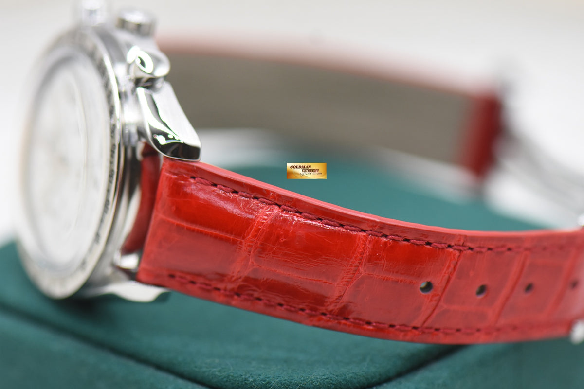 OMEGA SPEEDMASTER CHRONOGRAPH REDUCED 38mm STEEL IN RED LEATHER MOP DIAL 3802.70.56 (MINT)