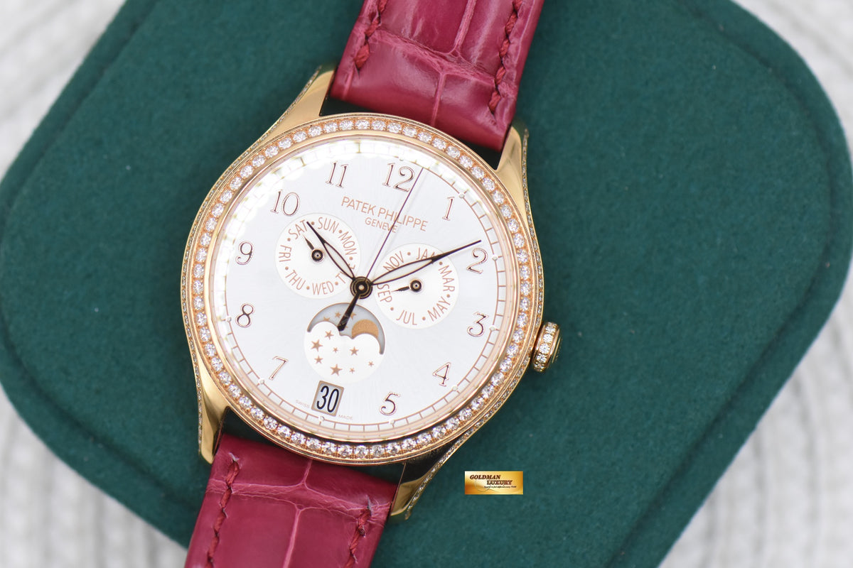 PATEK PHILIPPE ANNUAL CALENDAR 38mm MOONPHASE ROSE GOLD ORIGINAL DIAMOND BEZEL AUTOMATIC 4947R (MINT)
