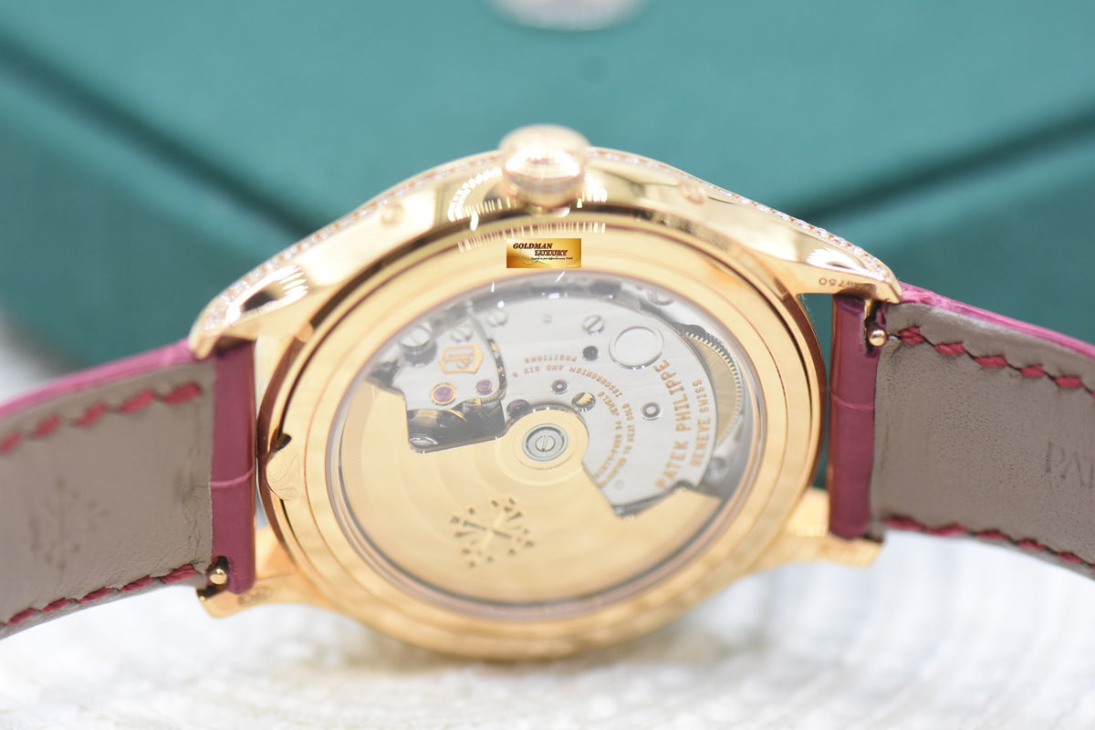 PATEK PHILIPPE ANNUAL CALENDAR 38mm MOONPHASE ROSE GOLD ORIGINAL DIAMOND BEZEL AUTOMATIC 4947R (MINT)