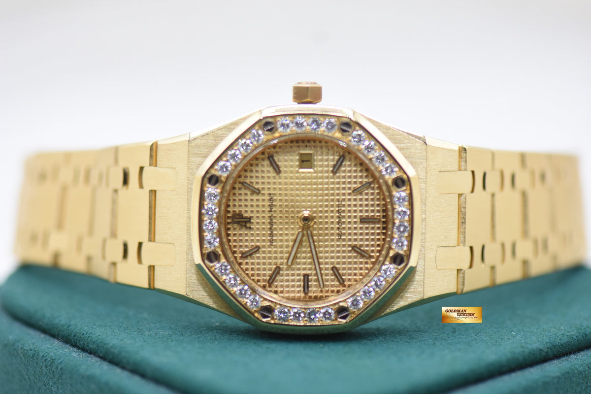 AUDEMARS PIGUET ROYAL OAK LADIES 30mm YELLOW GOLD ORIGINAL BEZEL AUTOMATIC 14470BA (MINT)