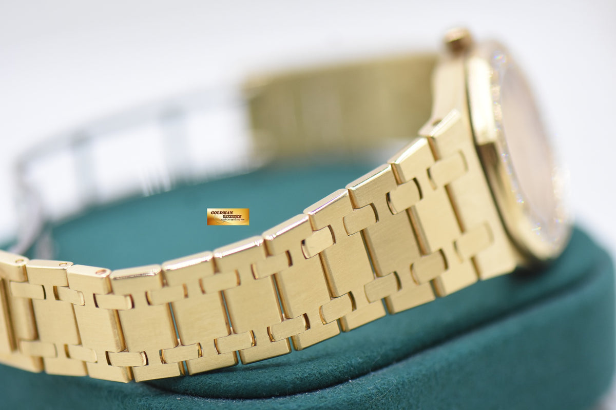 AUDEMARS PIGUET ROYAL OAK LADIES 30mm YELLOW GOLD ORIGINAL BEZEL AUTOMATIC 14470BA (MINT)