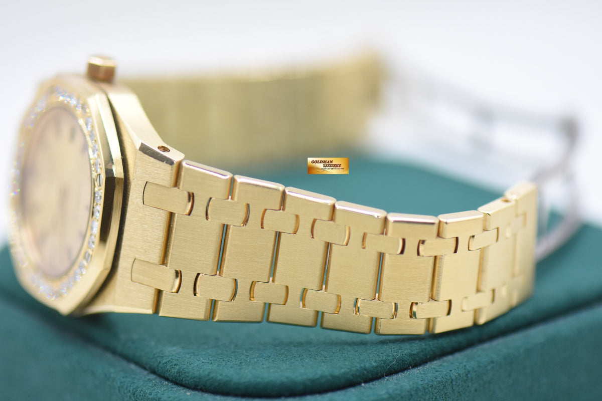 AUDEMARS PIGUET ROYAL OAK LADIES 30mm YELLOW GOLD ORIGINAL BEZEL AUTOMATIC 14470BA (MINT)