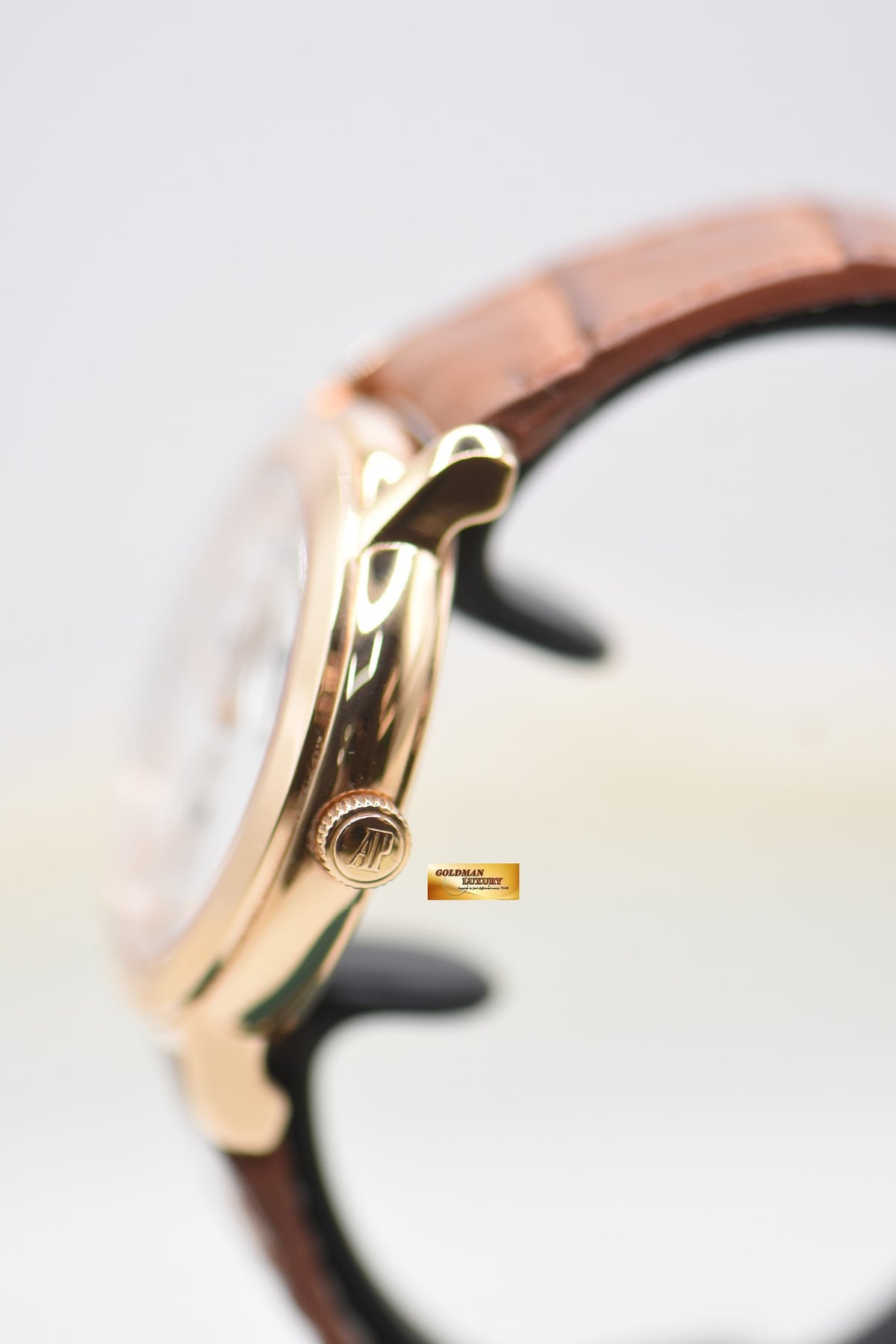 AP JULES AUDEMARS POWER RESERVE 36mm ROSE GOLD IN LEATHER STRAP MANUAL 25955OR (MINT)