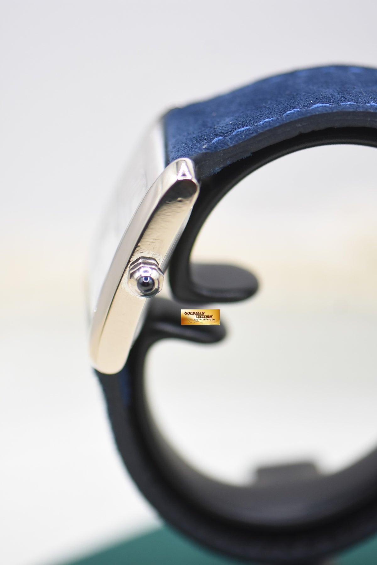 CARTIER TANK FRANCAISE LM WHITE GOLD IN LEATHER AUTOMATIC 2366 (MINT)
