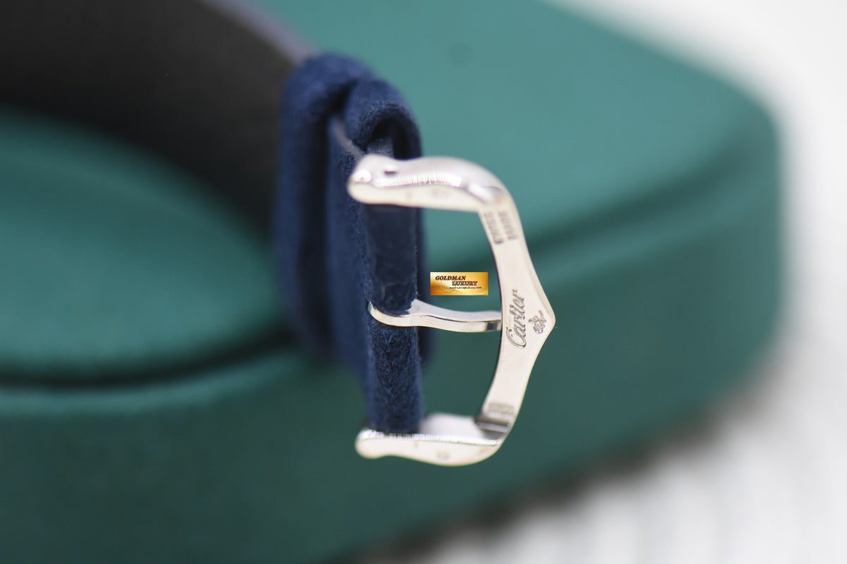 CARTIER TANK FRANCAISE LM WHITE GOLD IN LEATHER AUTOMATIC 2366 (MINT)