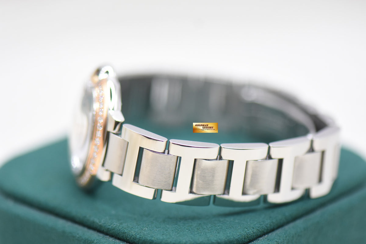 CARTIER BALLON BLEU 28mm STEEL BRACELET DIAMOND BEZEL QUARTZ WE902079 (MINT)
