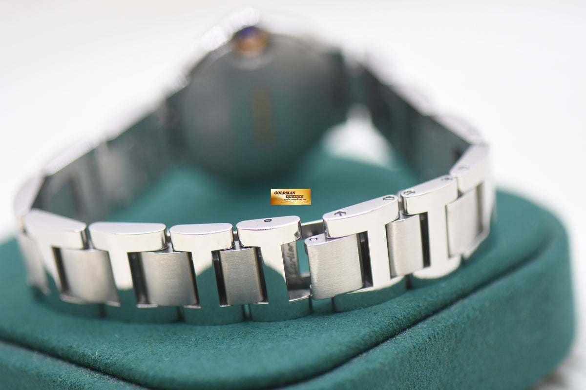 CARTIER BALLON BLEU 28mm STEEL BRACELET DIAMOND BEZEL QUARTZ WE902079 (MINT)