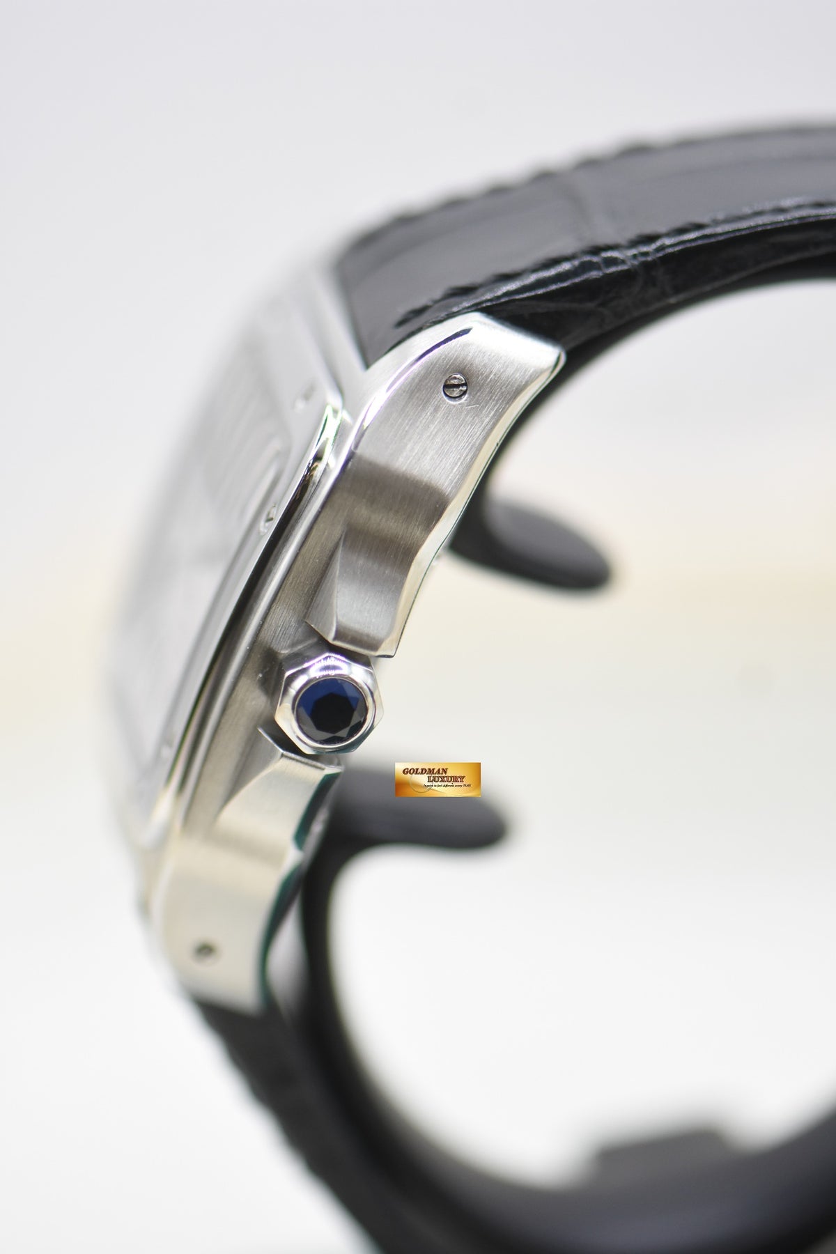 CARTIER SANTOS 100 MIDSIZE STEEL IN LEATHER STRAP AUTOMATIC 2878 (MINT)