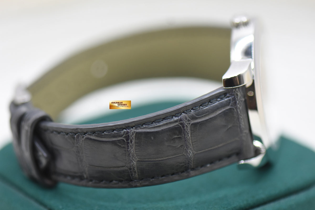 ROLEX CELLINI 38mm CLASSIC SUB-SEC PLATINUM IN LEATHER STRAP MANUAL 5241 (MINT)