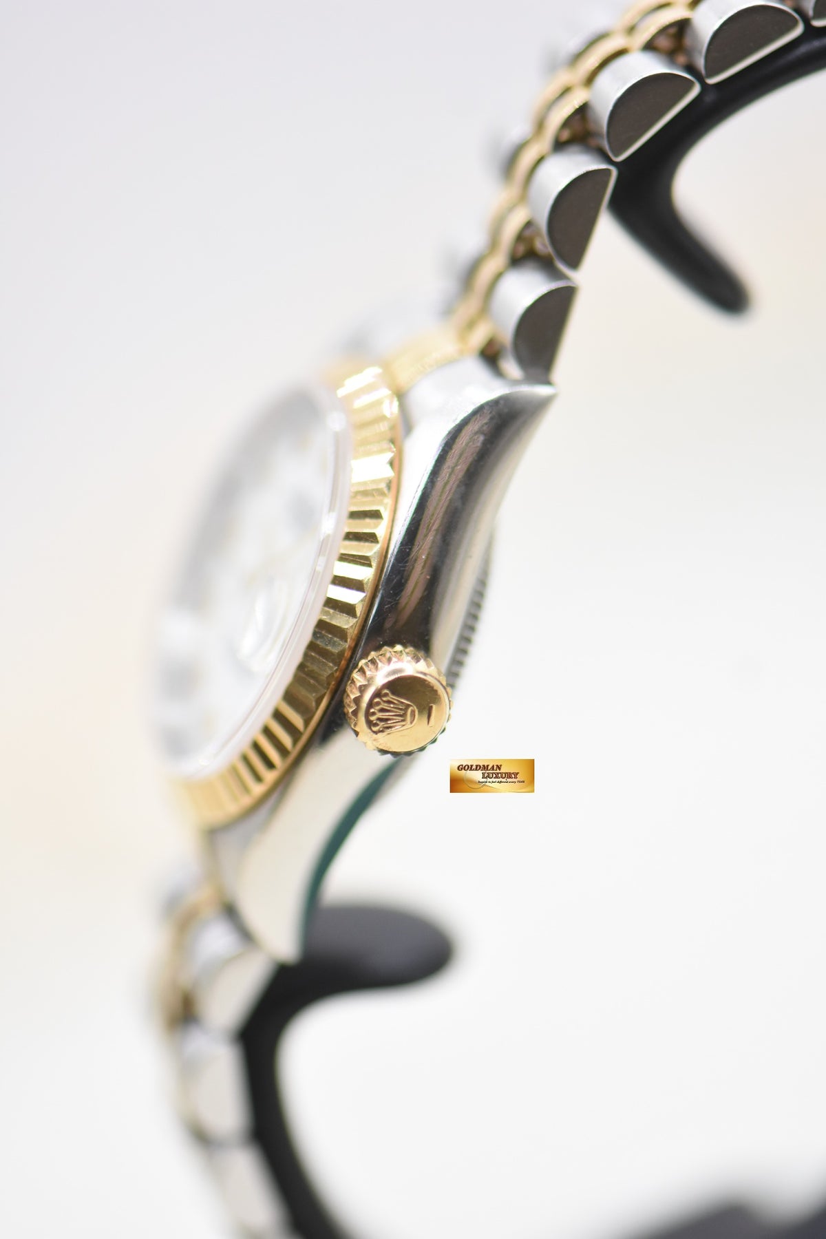 ROLEX OYSTER DATEJUST 26mm HALF-GOLD IN JUBILEE BRACELET WHITE ROMAN DIAL 69173 (MINT)