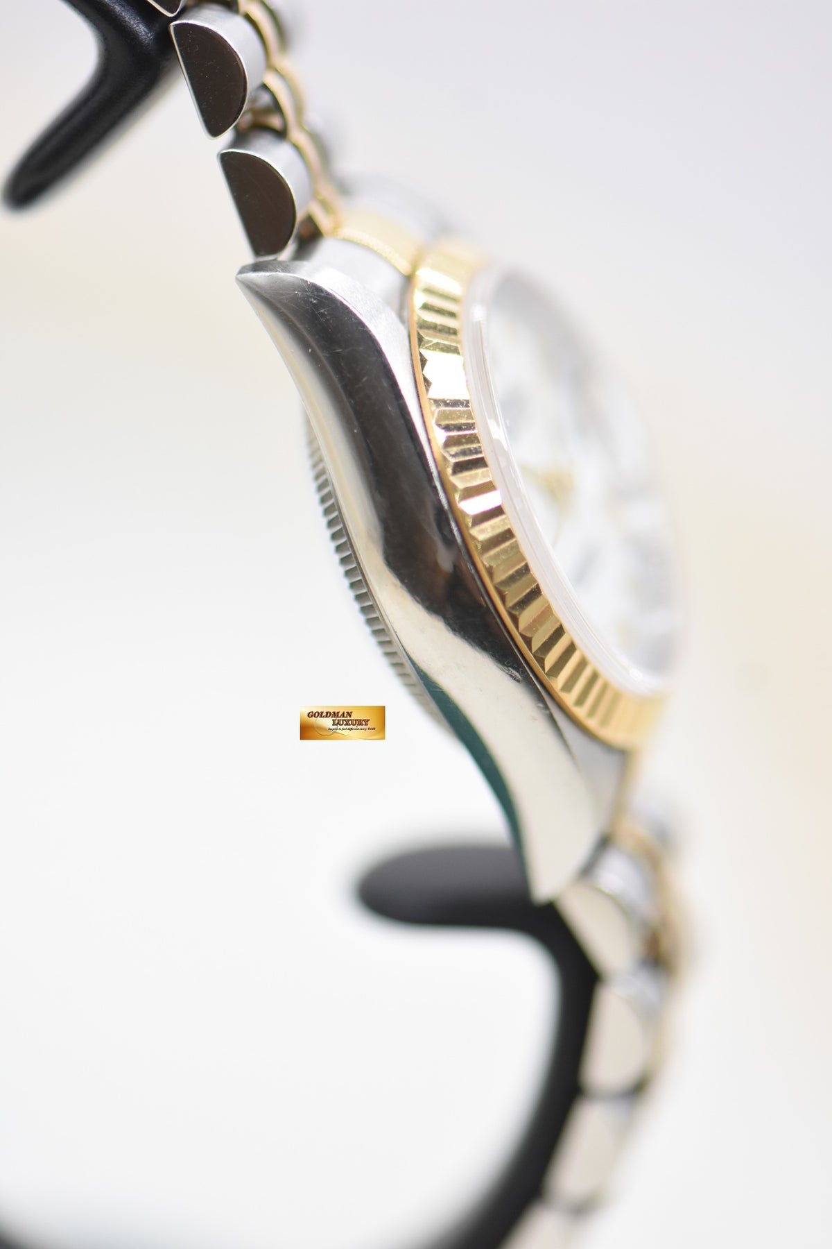 ROLEX OYSTER DATEJUST 26mm HALF-GOLD IN JUBILEE BRACELET WHITE ROMAN DIAL 69173 (MINT)