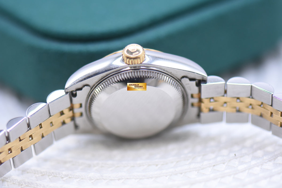 ROLEX OYSTER DATEJUST 26mm HALF-GOLD IN JUBILEE BRACELET WHITE ROMAN DIAL 69173 (MINT)