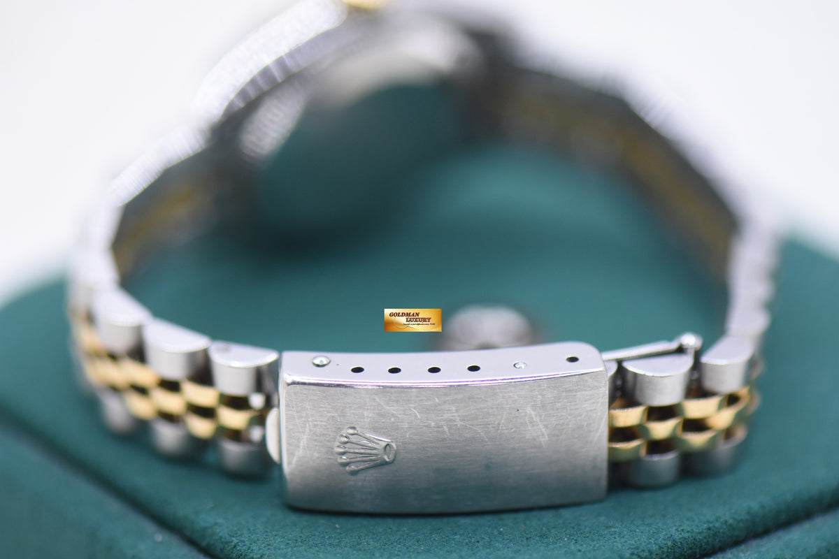 ROLEX OYSTER DATEJUST 26mm HALF-GOLD IN JUBILEE BRACELET WHITE ROMAN DIAL 69173 (MINT)