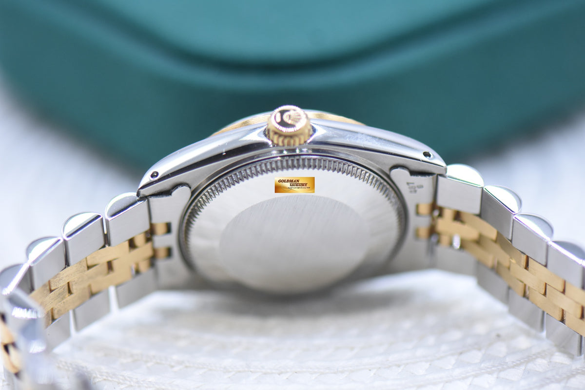 ROLEX OYSTER DATEJUST 31mm HALF-GOLD IN JUBILEE BRACELET BLACK CUSTOM DIAMOND DIAL 68273 (MINT)