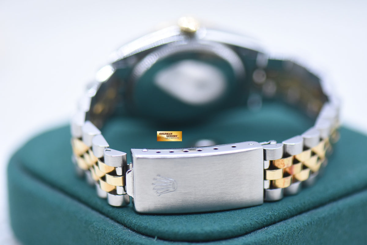 ROLEX OYSTER DATEJUST 31mm HALF-GOLD IN JUBILEE BRACELET BLACK CUSTOM DIAMOND DIAL 68273 (MINT)