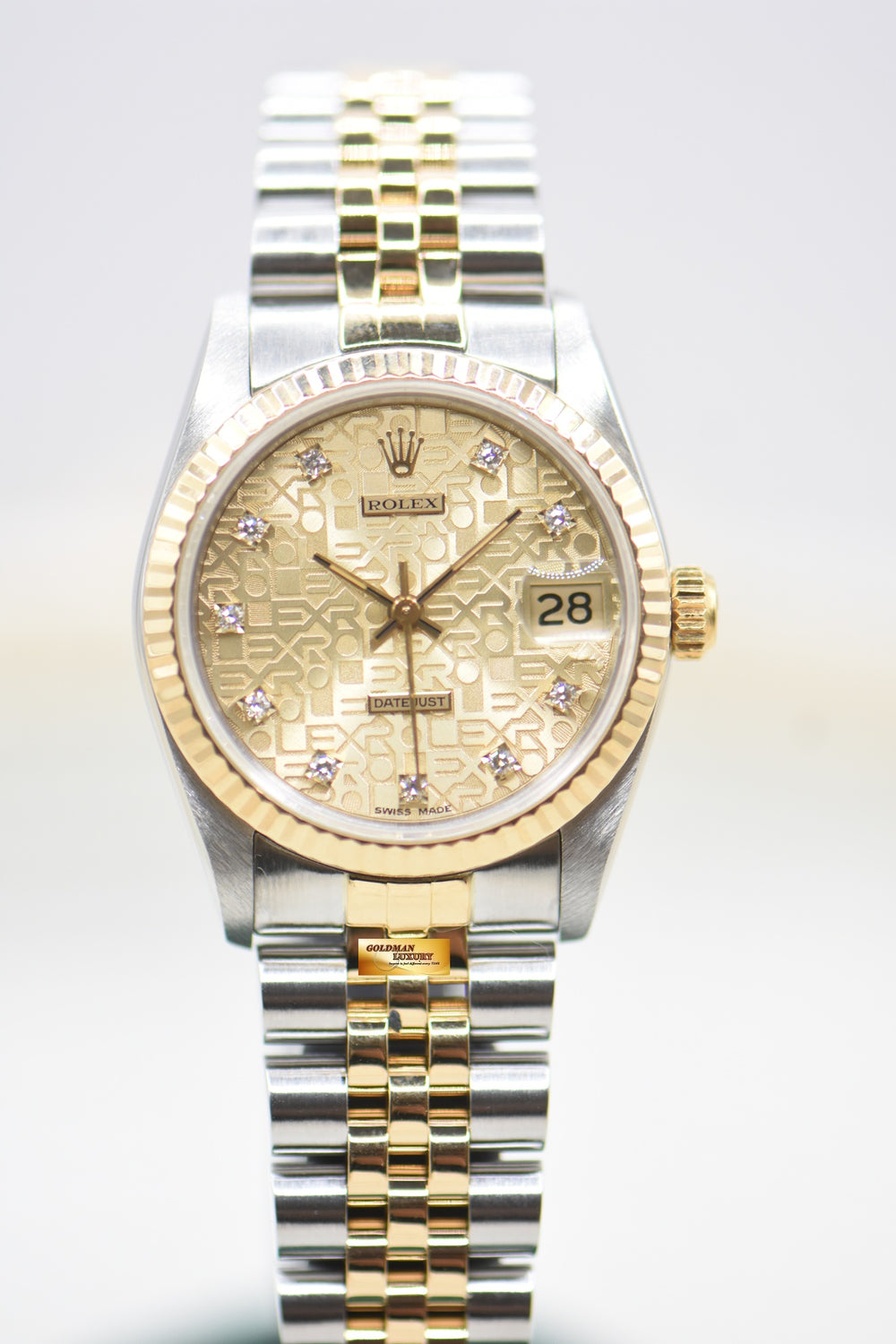 ROLEX OYSTER DATEJUST 31mm HALF-GOLD IN JUBILEE BRACELET COMPUTER DIAMOND DIAL 68273 (MINT)