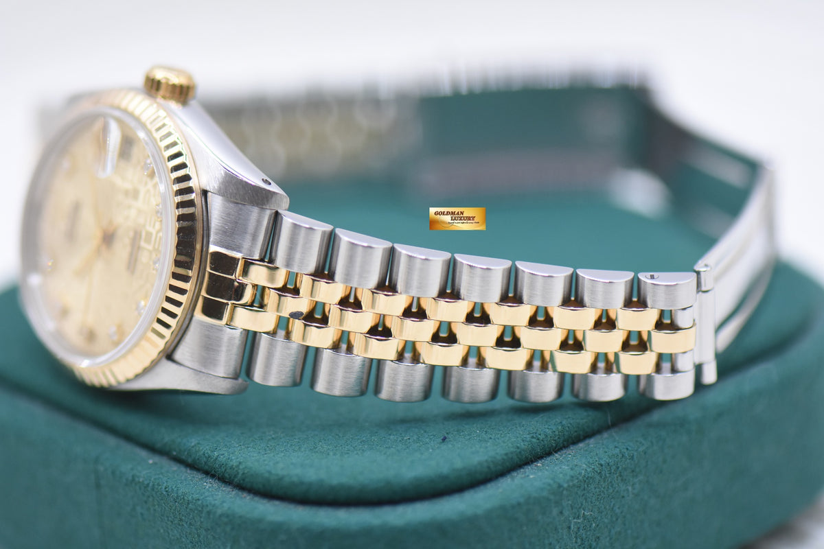 ROLEX OYSTER DATEJUST 31mm HALF-GOLD IN JUBILEE BRACELET COMPUTER DIAMOND DIAL 68273 (MINT)