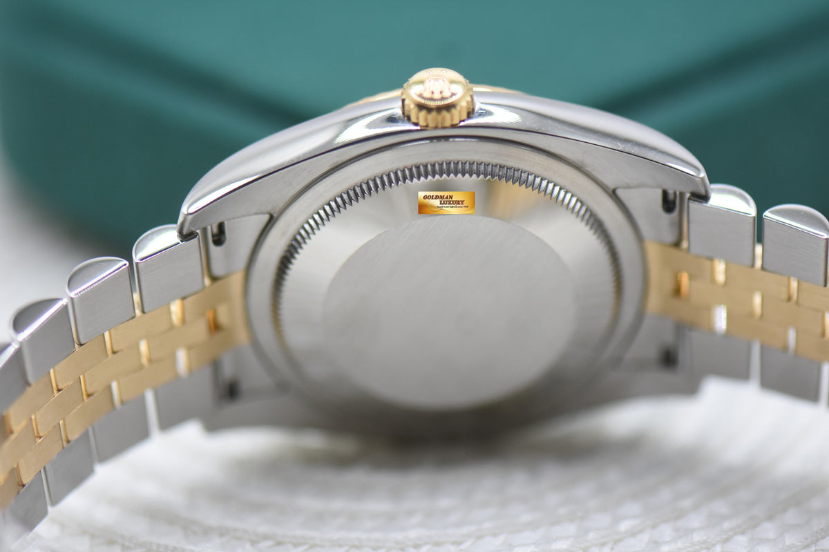 ROLEX OYSTER DATEJUST 36mm HALF-GOLD IN JUBILEE BRACELET GOLD DIAMOND DIAL 116233 (MINT)