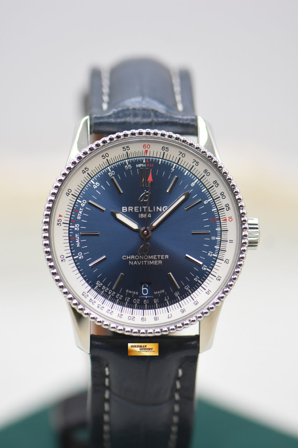 BREITLING NAVITIMER 38mm STEEL BLUE AUTOMATIC A17325 (MINT)