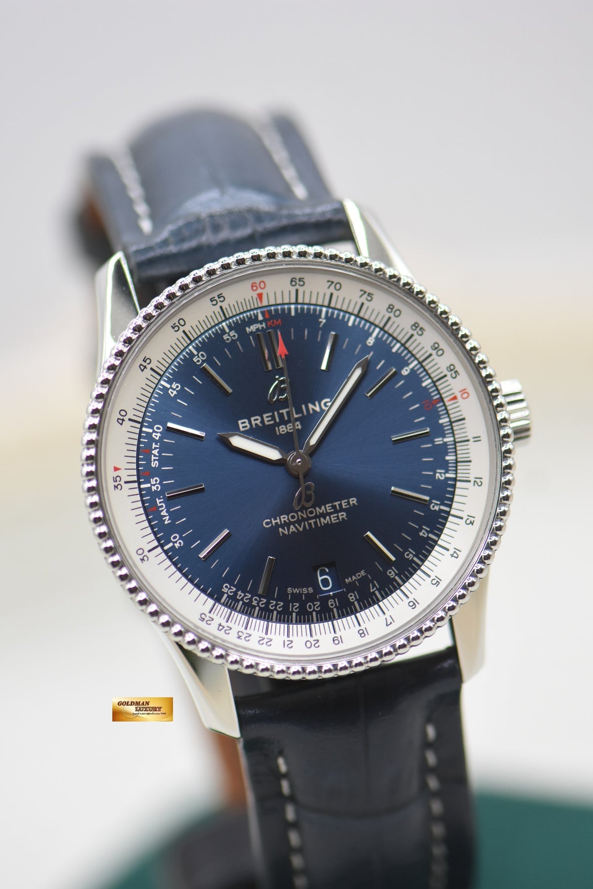BREITLING NAVITIMER 38mm STEEL BLUE AUTOMATIC A17325 (MINT)