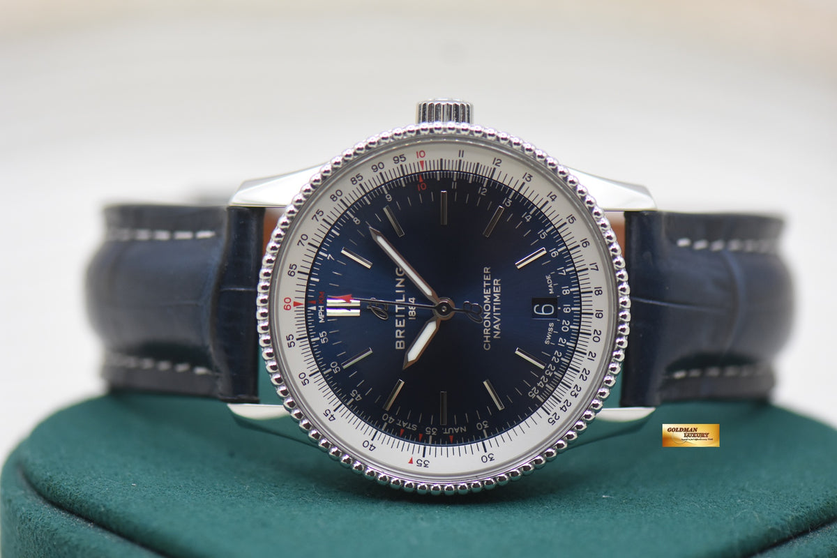 BREITLING NAVITIMER 38mm STEEL BLUE AUTOMATIC A17325 (MINT)