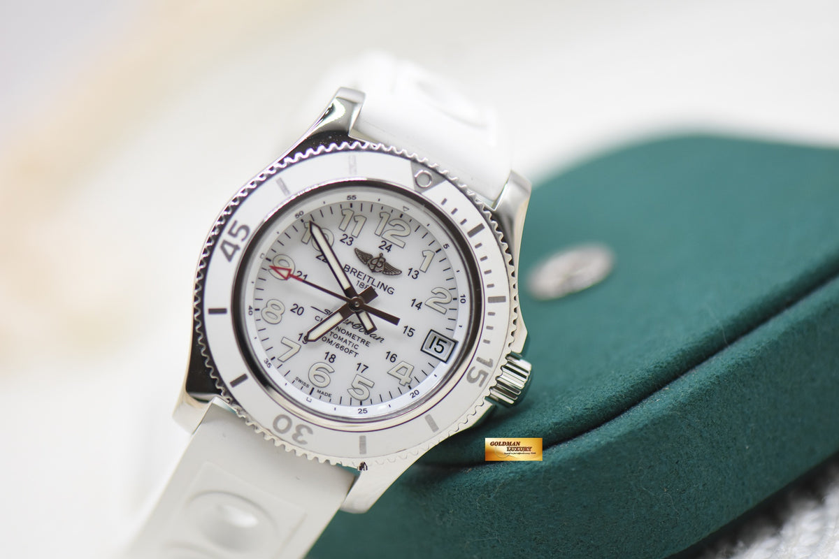 BREITLING SUPEROCEAN II 36mm STEEL WHITE AUTOMATIC A17312D2A775 (MINT)