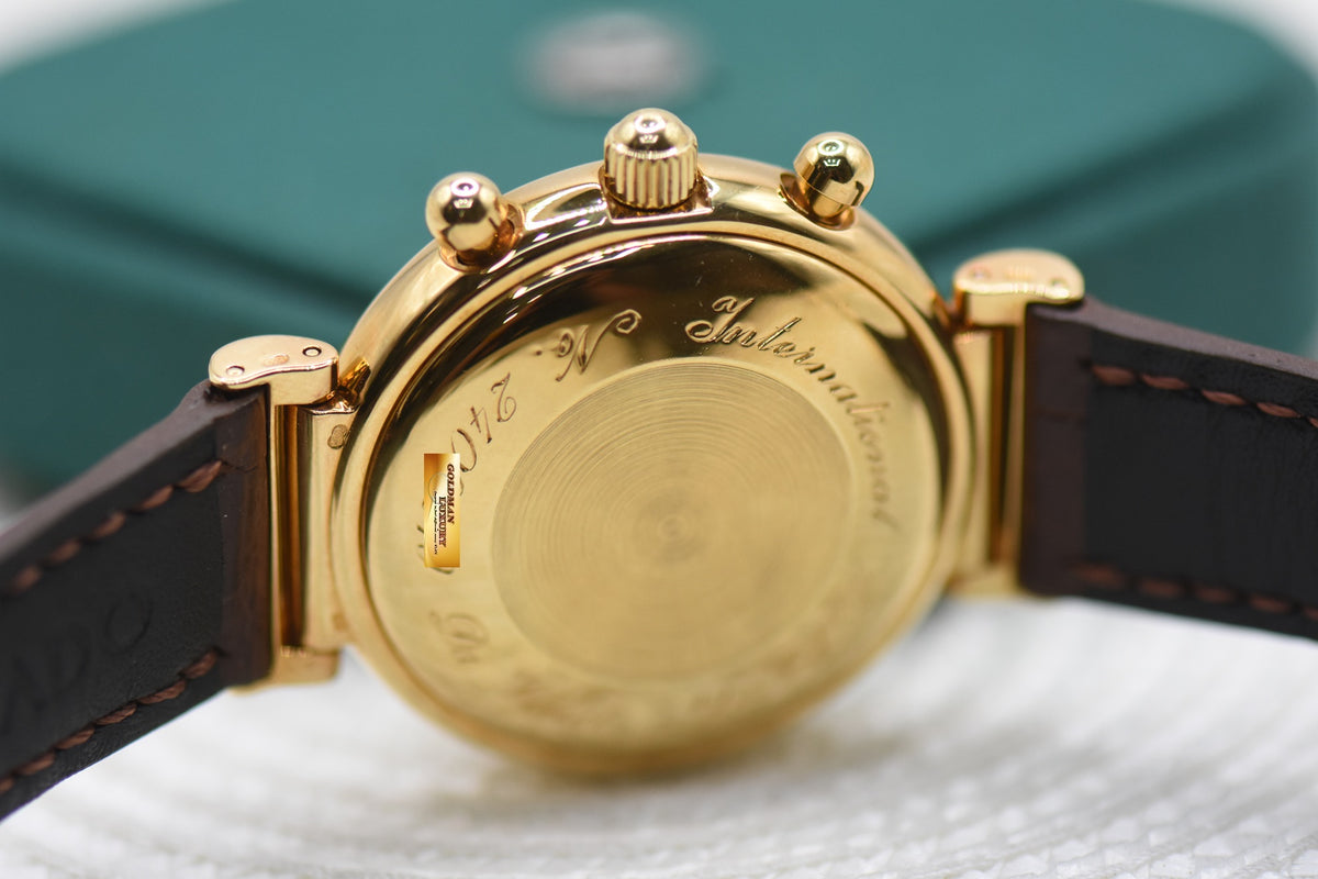 IWC DA VINCI PERPETUAL CALENDAR CHRONOGRAPH 39mm YELLOW GOLD WHITE DIAL AUTOMATIC IW3750-03 (MINT)