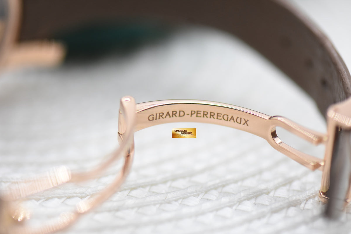 GIRARD PERREGAUX CAT’S EYE POWER RESERVE ROSE GOLD IN LEATHER STRAP DIAMOND MOP DIAL AUTOMATIC 80480 (MINT)