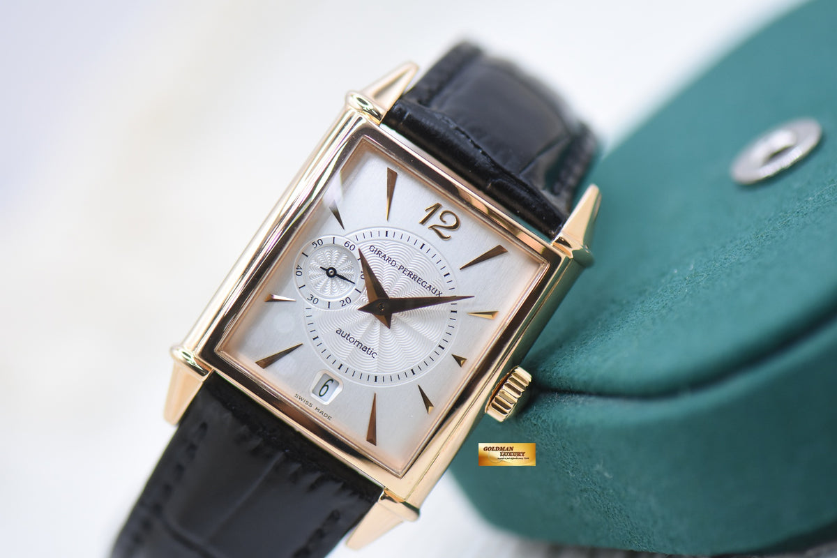 GIRARD PERREGAUX VINTAGE 1945 ROSE GOLD SILVERED DIAL AUTOMATIC 2596 (MINT)