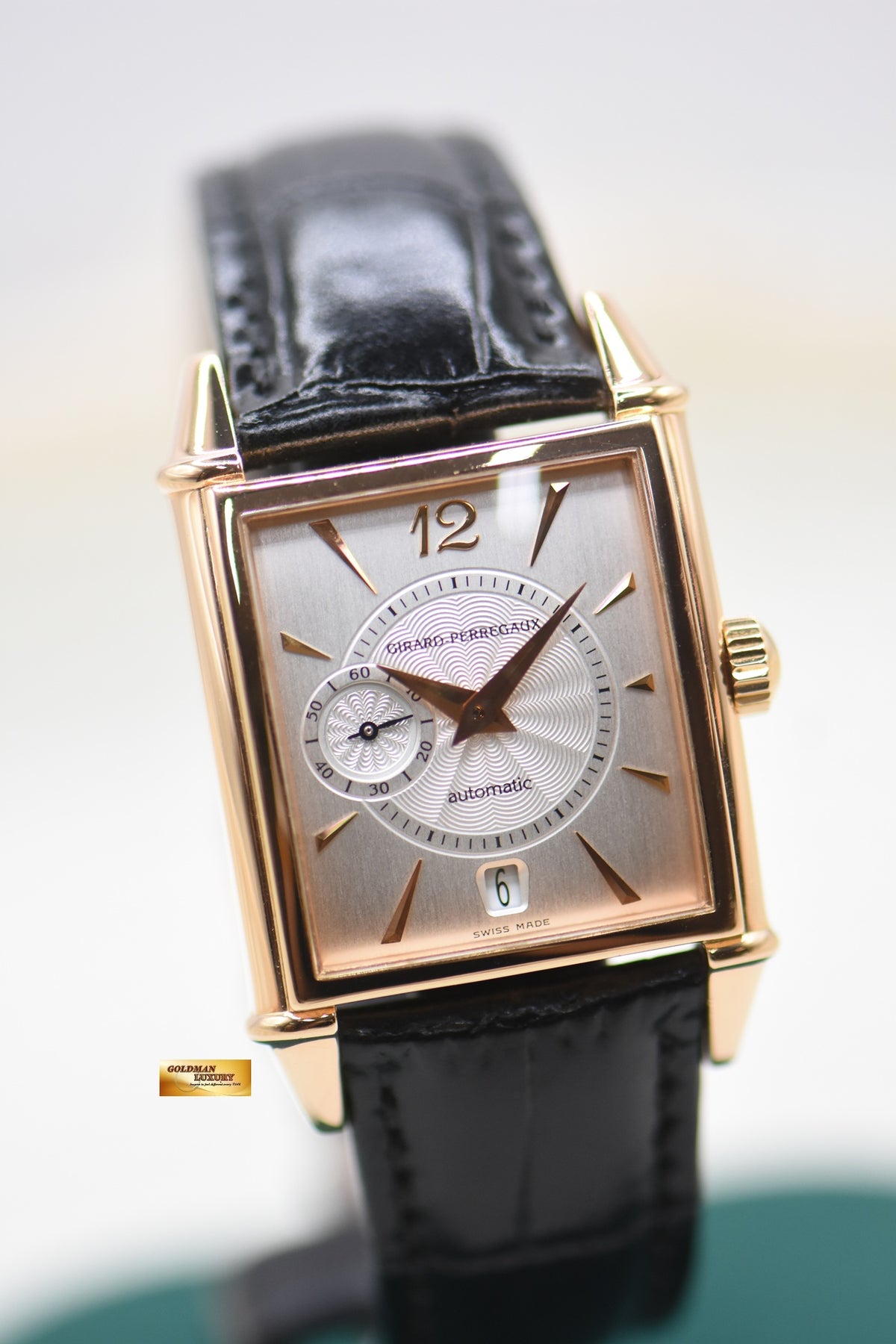 GIRARD PERREGAUX VINTAGE 1945 ROSE GOLD SILVERED DIAL AUTOMATIC 2596 (MINT)