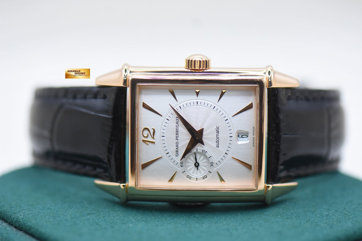 GIRARD PERREGAUX VINTAGE 1945 ROSE GOLD SILVERED DIAL AUTOMATIC 2596 (MINT)
