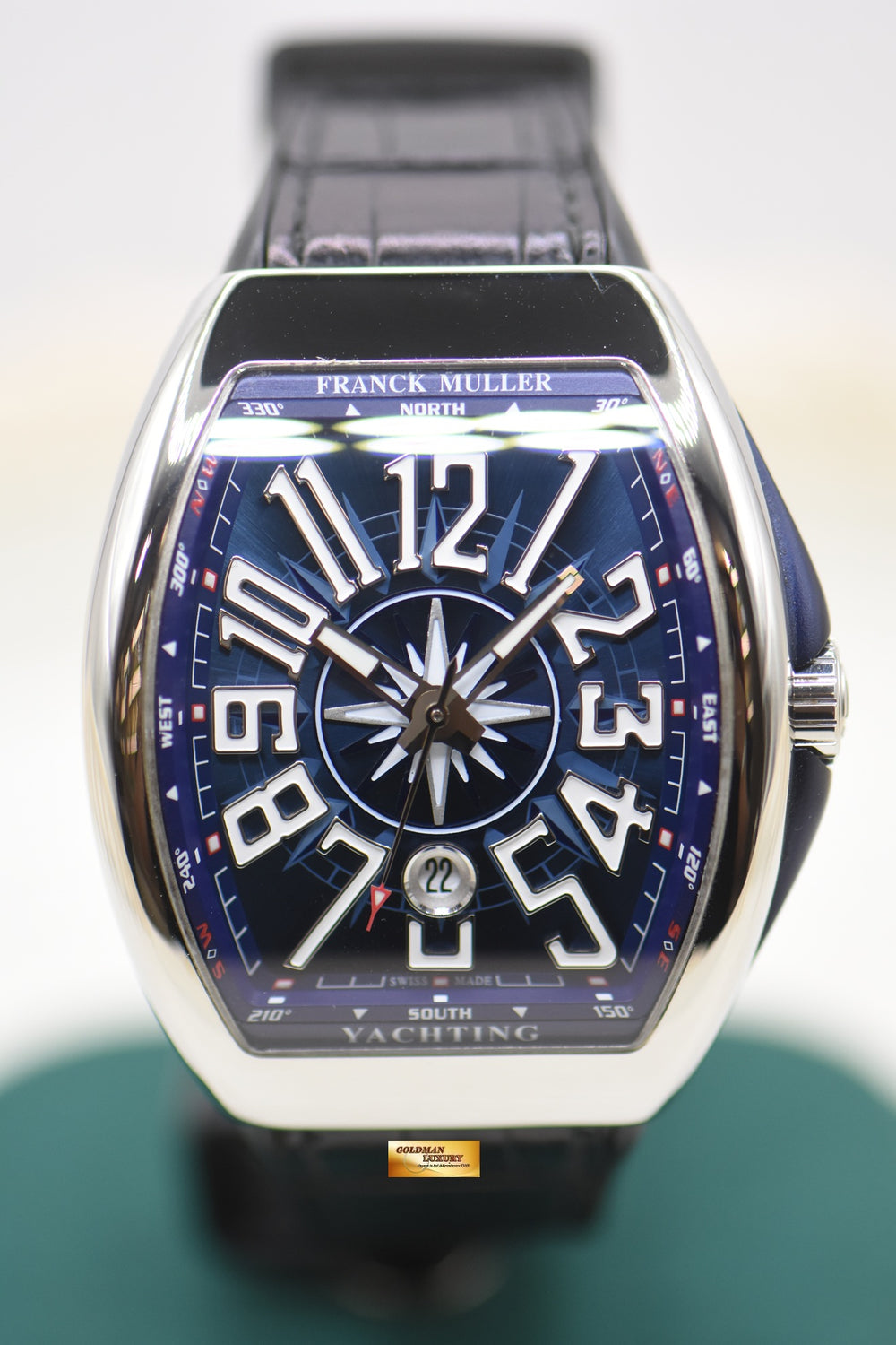 FRANCK MULLER VANGUARD YACHTING BLUE IN STRAP AUTOMATIC V45SCDT (MINT)
