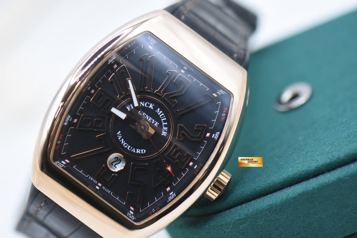 FRANCK MULLER VANGUARD ROSE GOLD IN STRAP AUTOMATIC V45SCDT 5NNR (MINT)