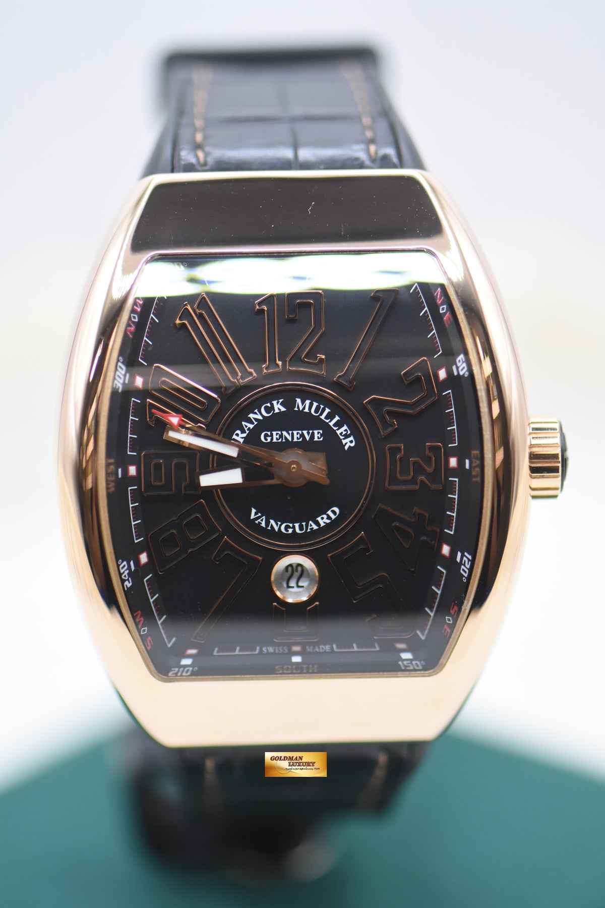 FRANCK MULLER VANGUARD ROSE GOLD IN STRAP AUTOMATIC V45SCDT 5NNR (MINT)