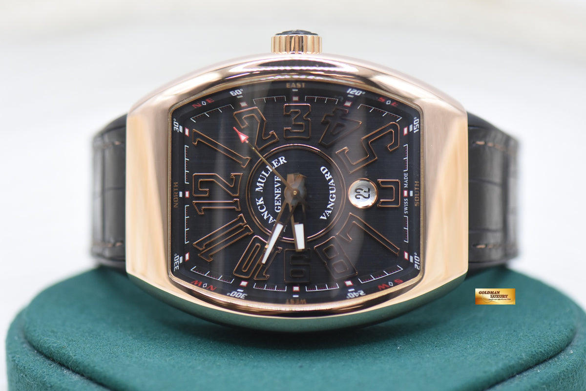 FRANCK MULLER VANGUARD ROSE GOLD IN STRAP AUTOMATIC V45SCDT 5NNR (MINT)