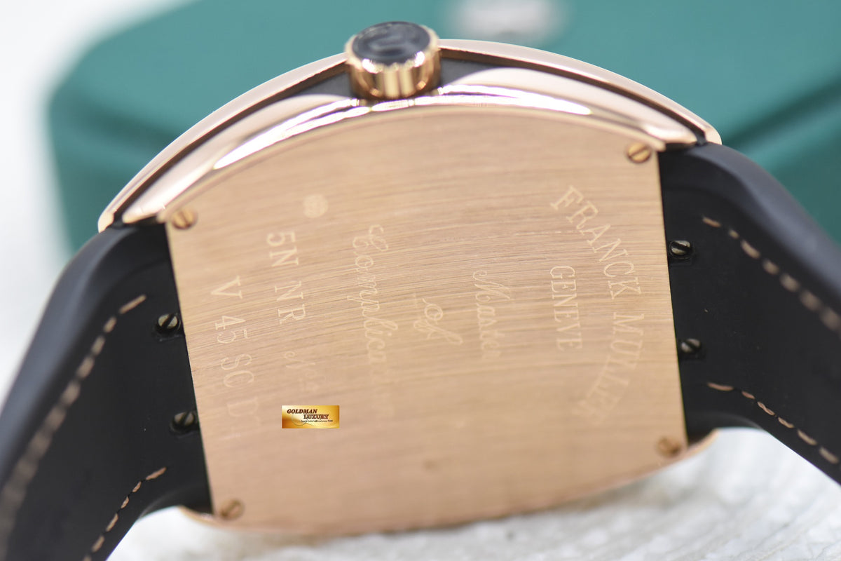FRANCK MULLER VANGUARD ROSE GOLD IN STRAP AUTOMATIC V45SCDT 5NNR (MINT)