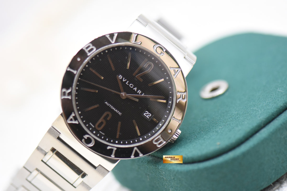 BVLGARI BVLGARI 42mm STEEL IN BRACELET BLACK AUTOMATIC BB42SSAUTO (MINT)