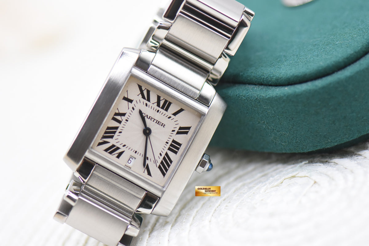 CARTIER TANK FRANCAISE LARGE STEEL IN BRACELET AUTOMATIC W51002Q3 (MINT)