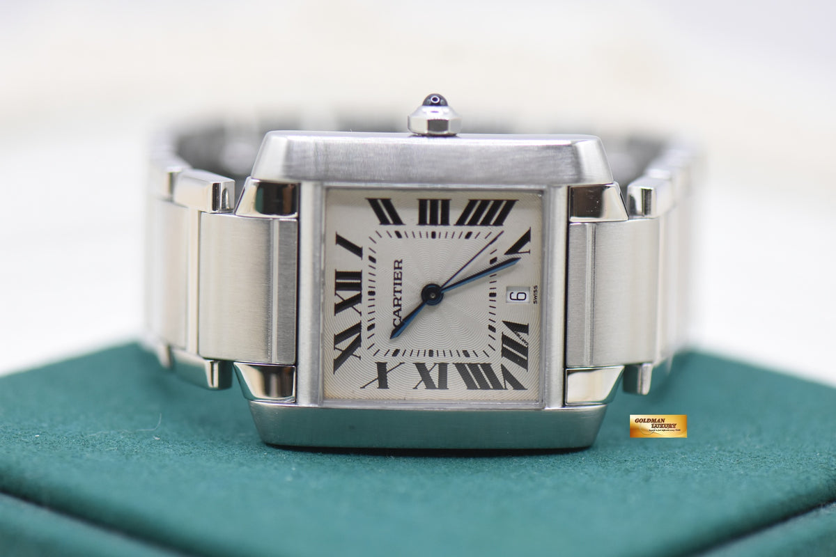 CARTIER TANK FRANCAISE LARGE STEEL IN BRACELET AUTOMATIC W51002Q3 (MINT)