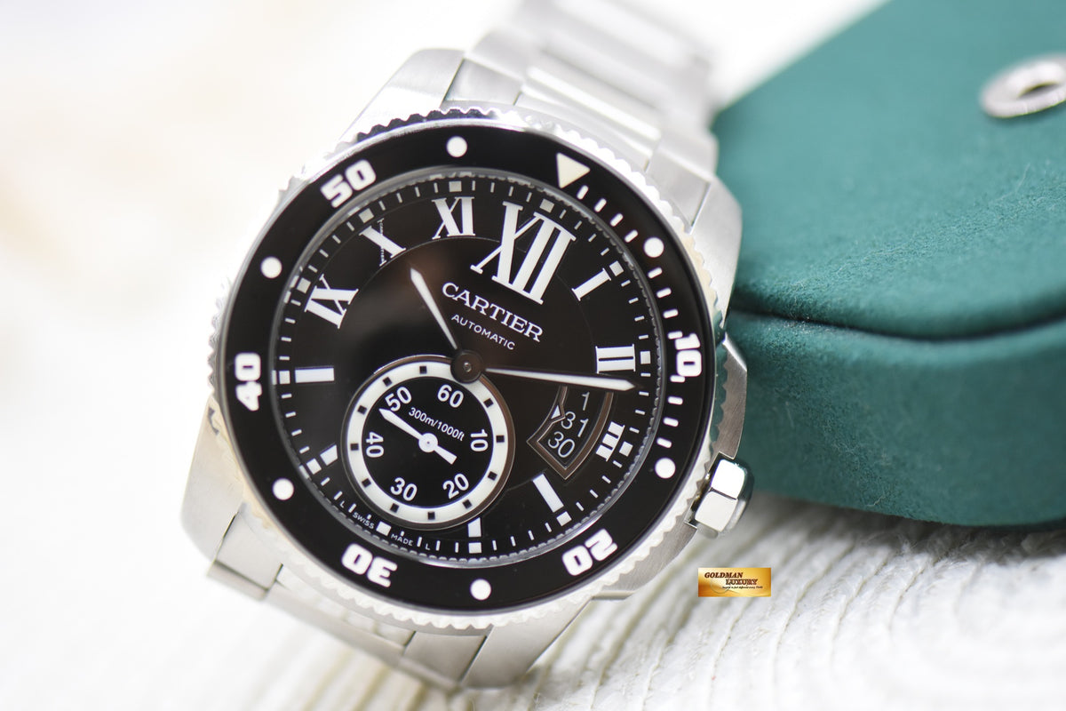 CARTIER CALIBRE De CARTIER DIVER STEEL IN BRACELET 42mm AUTOMATIC W7100057 (MINT)