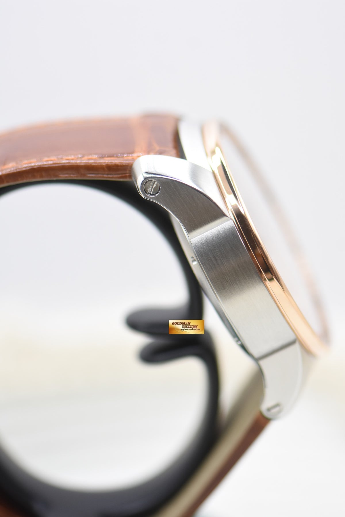 CARTIER CALIBRE De CARTIER CHRONOGRAPH HALF-GOLD IN LEATHER STRAP 42mm AUTOMATIC W7100043 (MINT)