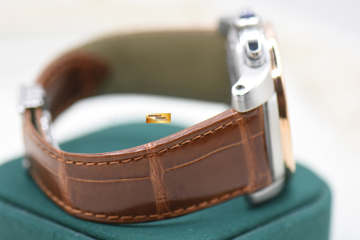 CARTIER CALIBRE De CARTIER CHRONOGRAPH HALF-GOLD IN LEATHER STRAP 42mm AUTOMATIC W7100043 (MINT)