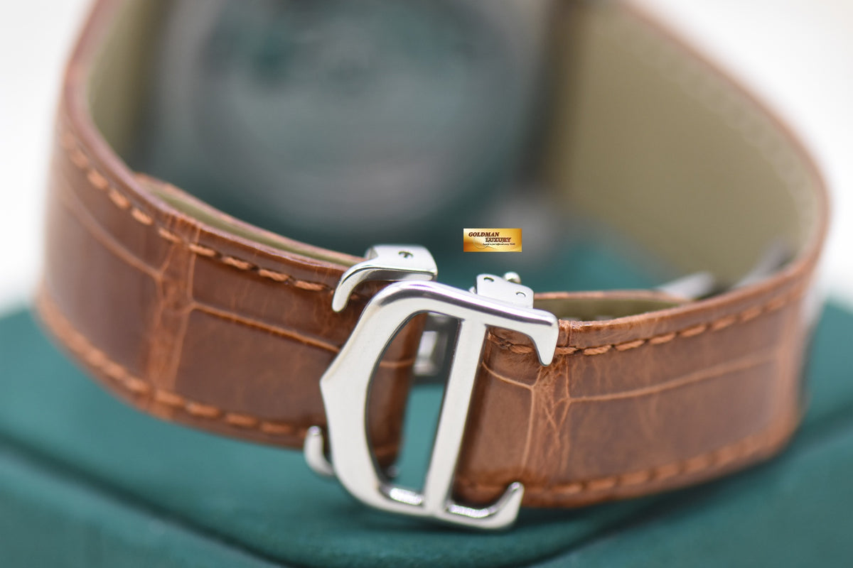 CARTIER CALIBRE De CARTIER CHRONOGRAPH HALF-GOLD IN LEATHER STRAP 42mm AUTOMATIC W7100043 (MINT)
