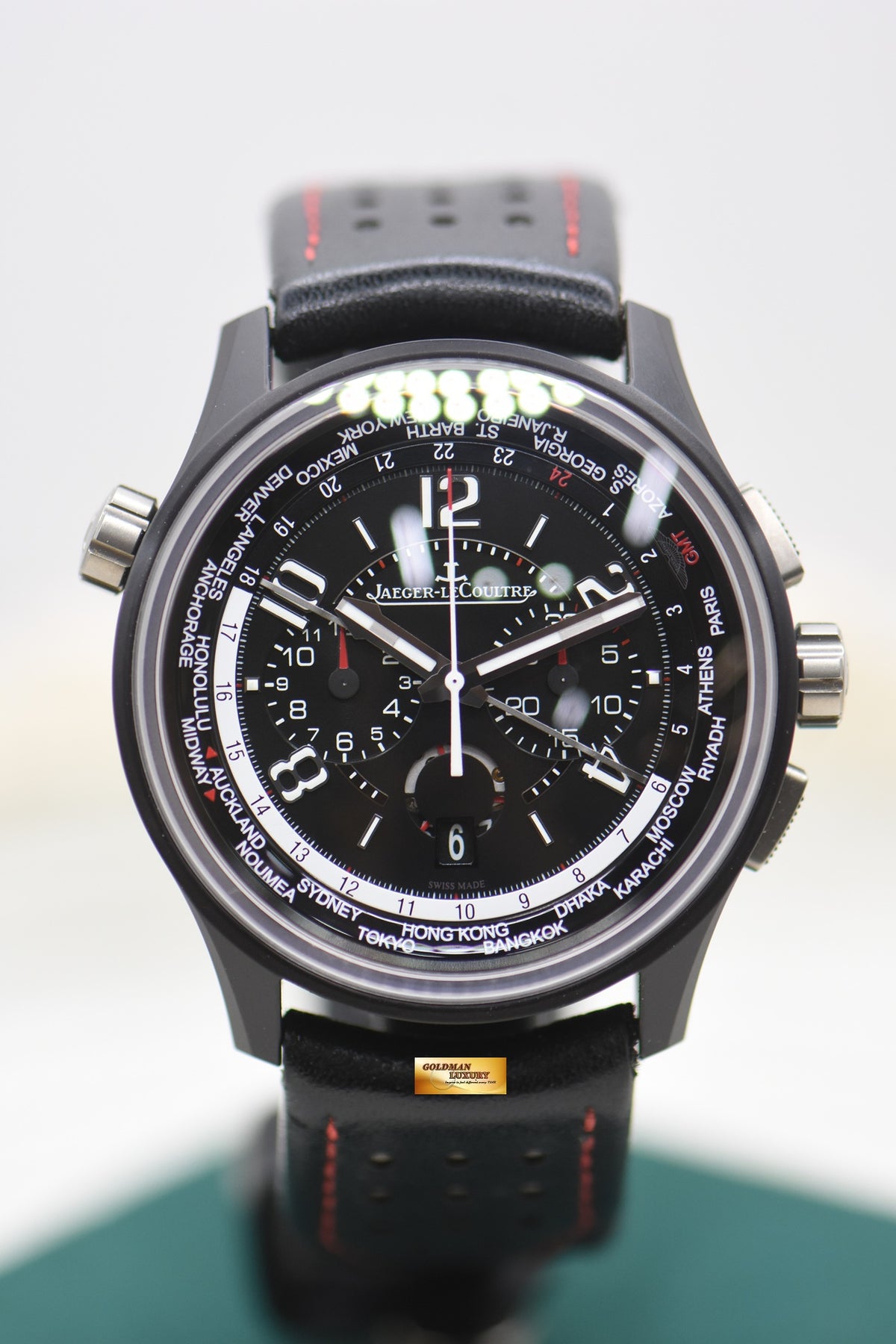 JLC AMVOX5 WORLDTIME CHRONOGRAPH 44mm CERMET ASTON MARTIN LIMITED EDITION OF 500pcs Q193A470 (LNIB)
