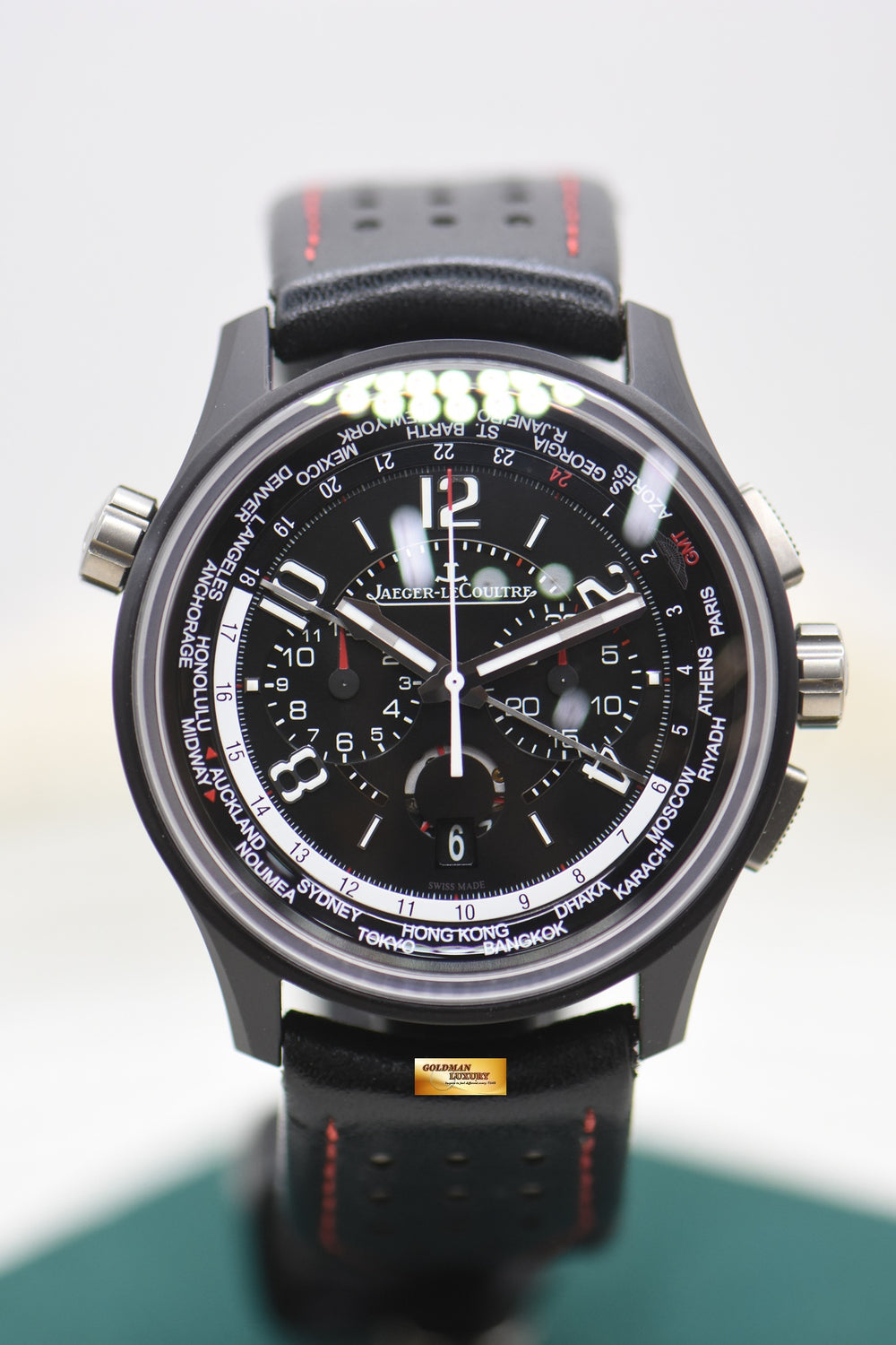 JLC AMVOX5 WORLDTIME CHRONOGRAPH 44mm CERMET ASTON MARTIN LIMITED EDITION OF 500pcs Q193A470 (LNIB)